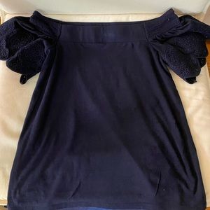 Loft Vintage Soft Off Shoulder Scallop Top